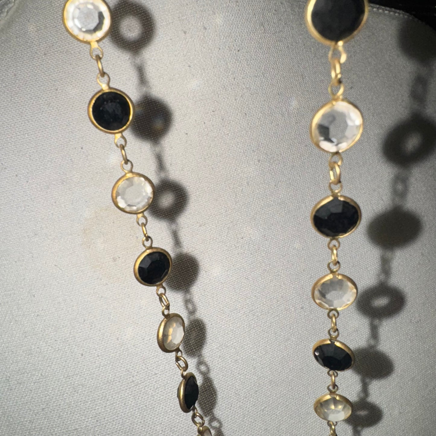 Vintage black & clear necklace