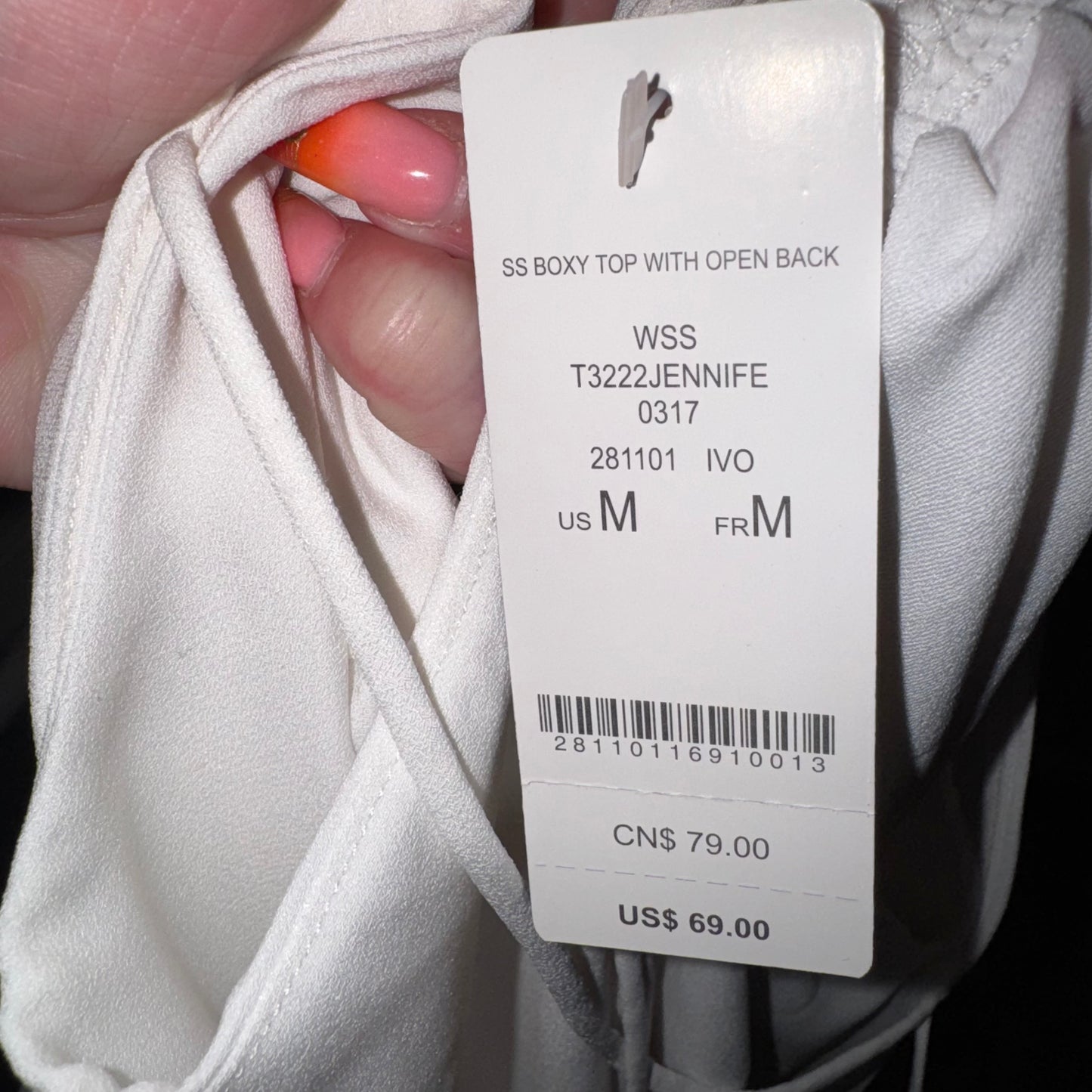 Open back boxy top