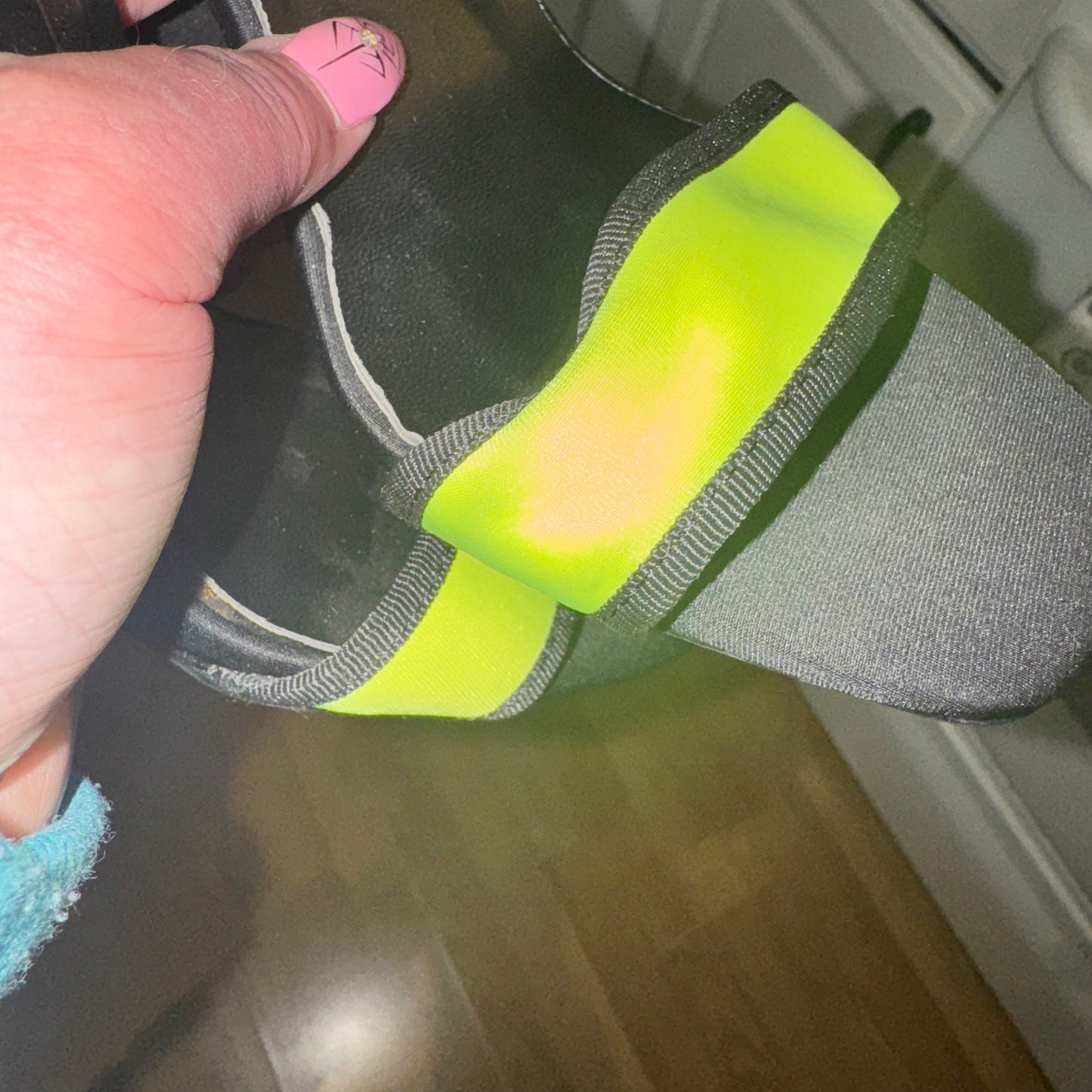 Neon & black pumps