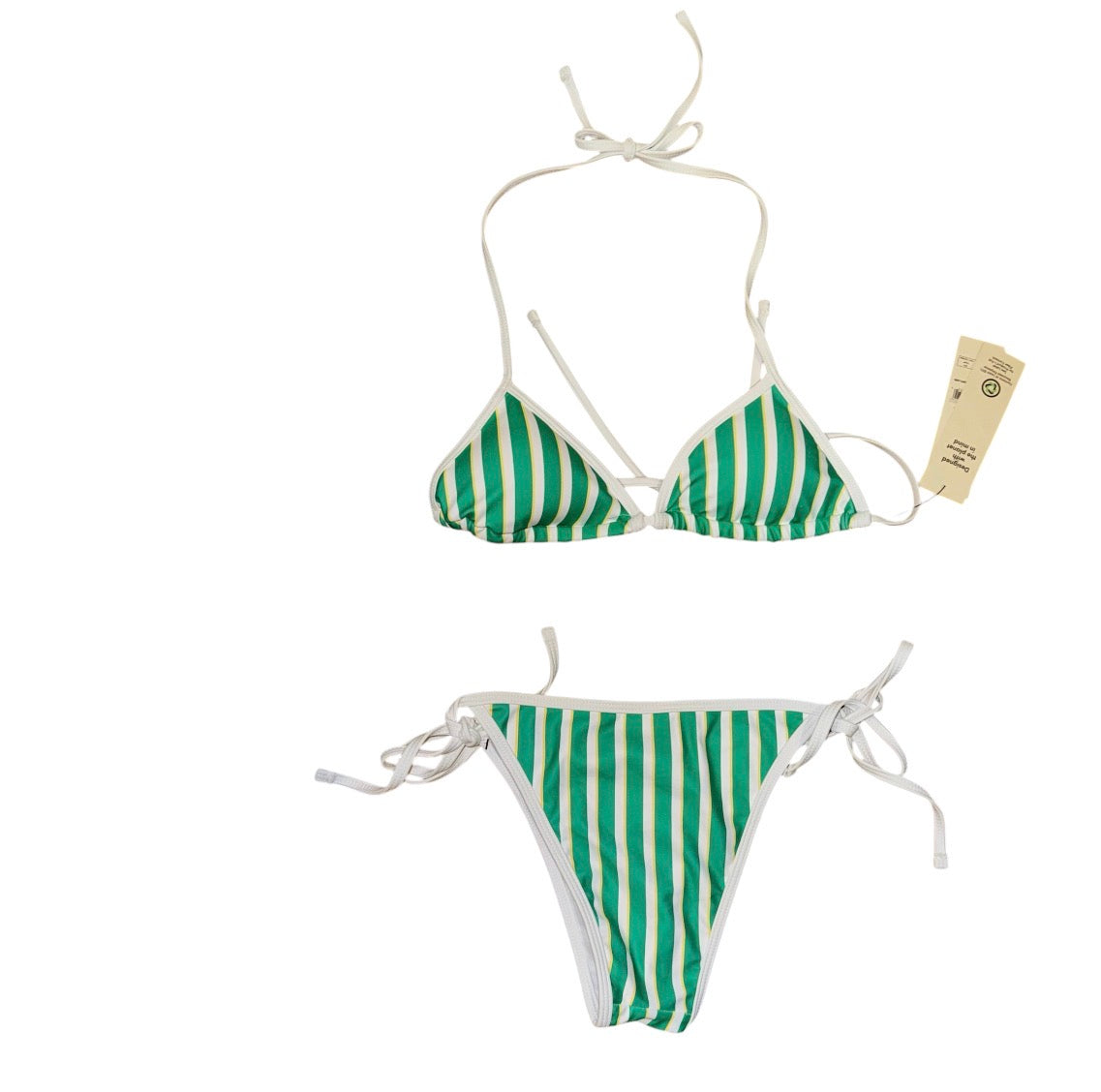 Sporty stripe bikini set