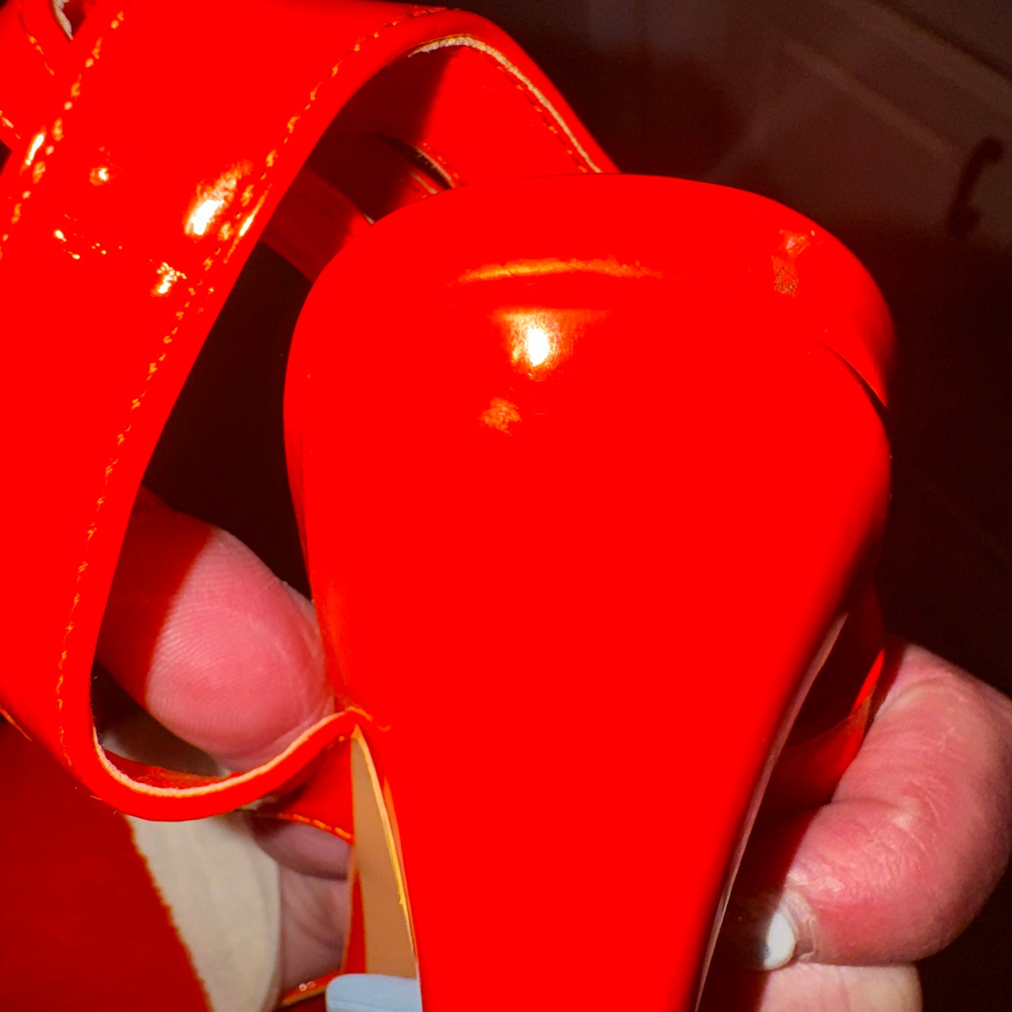 Orange onyx platform heel