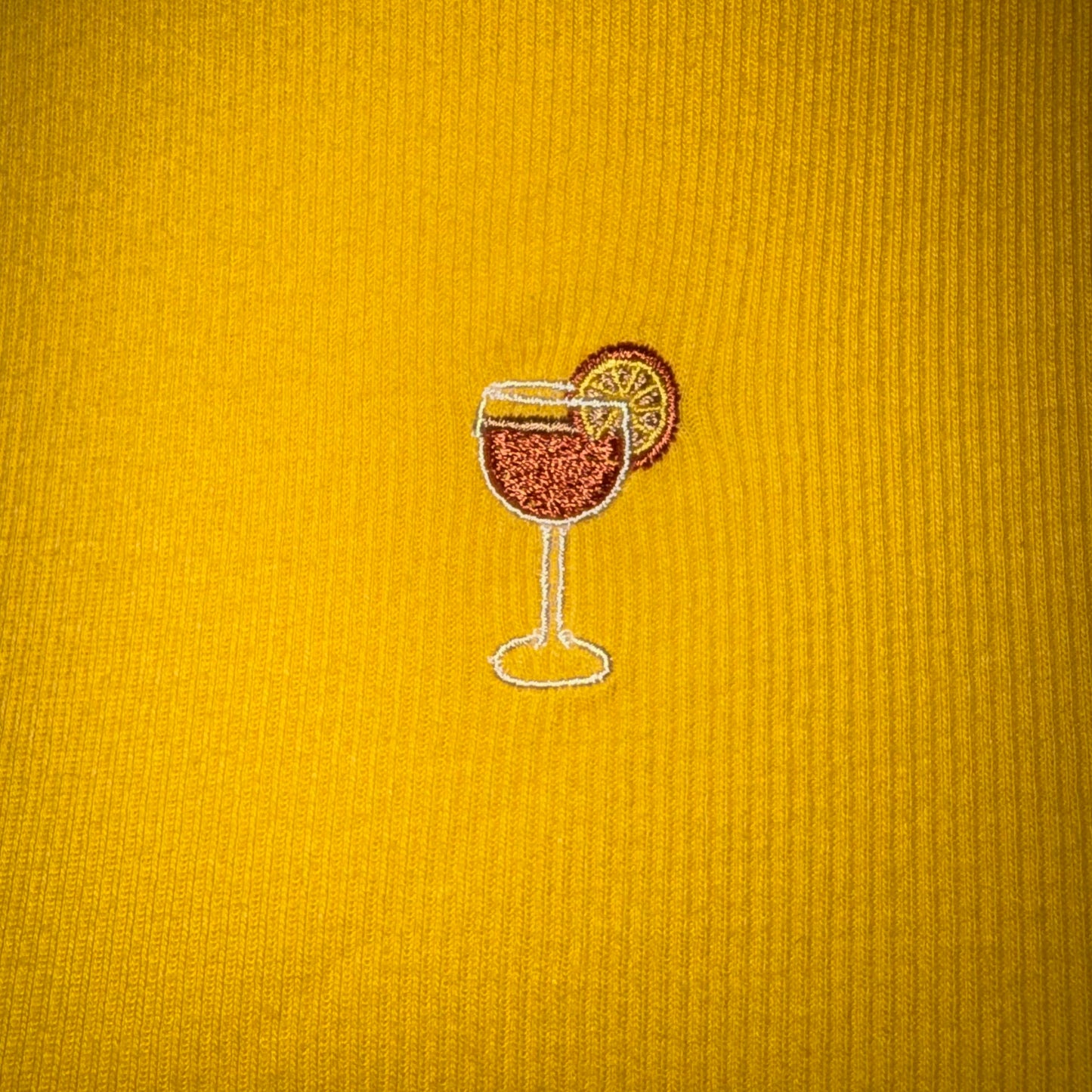 Cocktail detail ribbed tank top