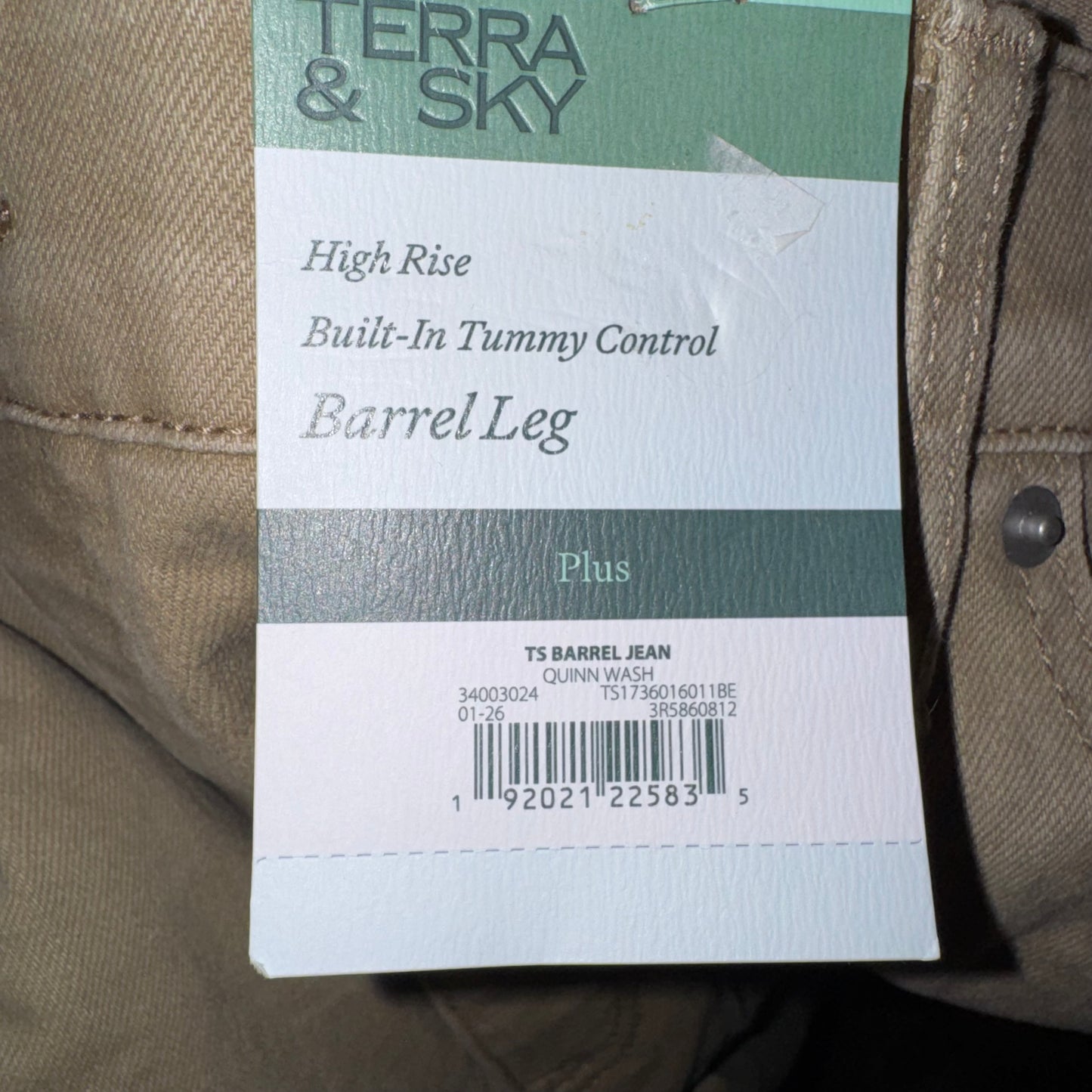 High rise barrel jeans - size 24W