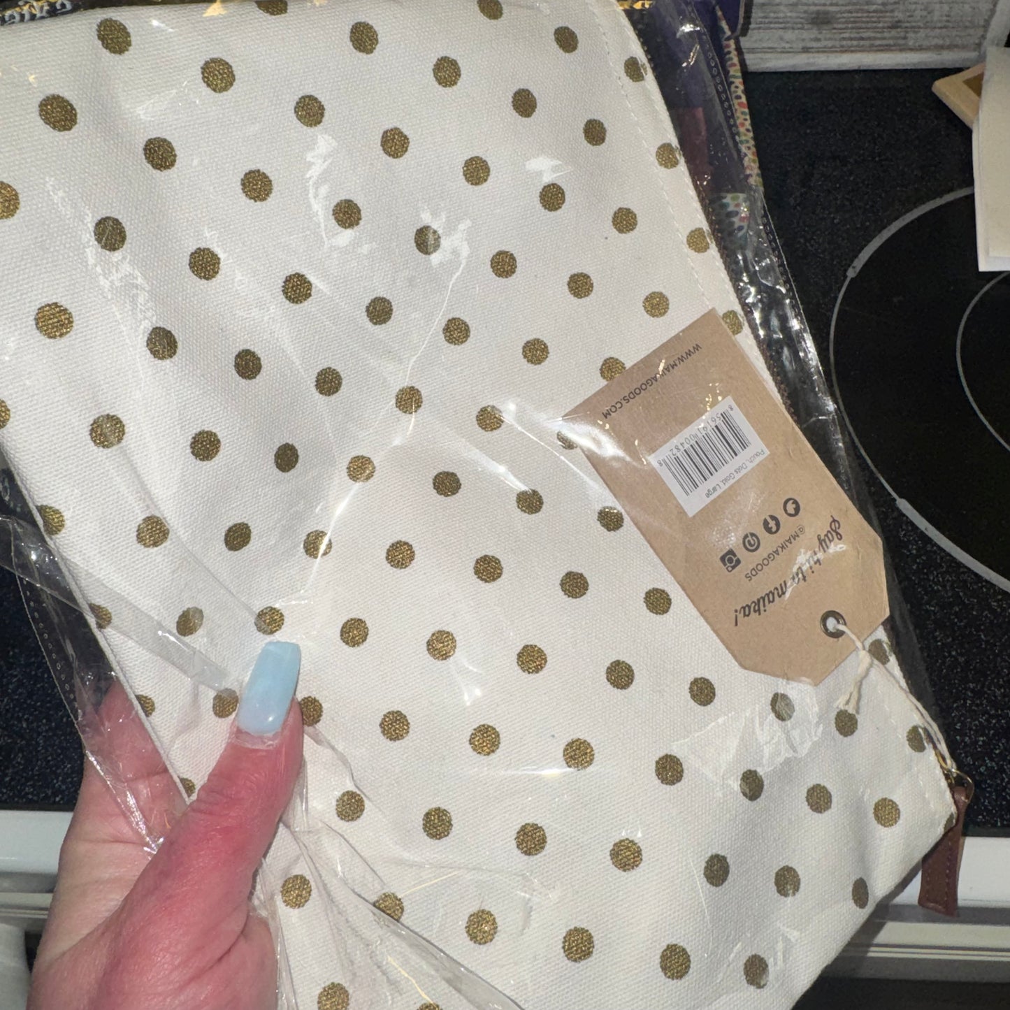 Polka dot large pouch