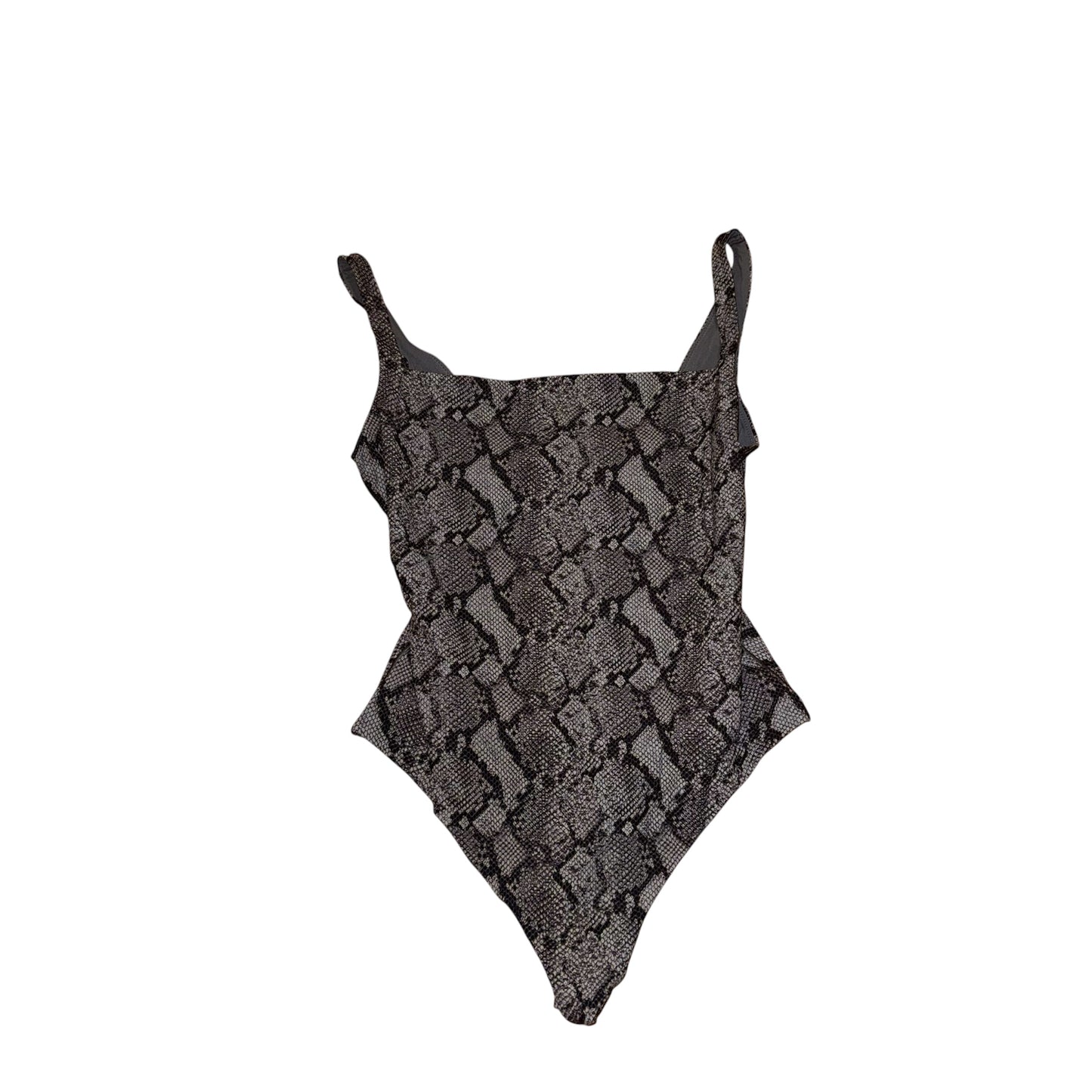 Square neck snake print bodysuit