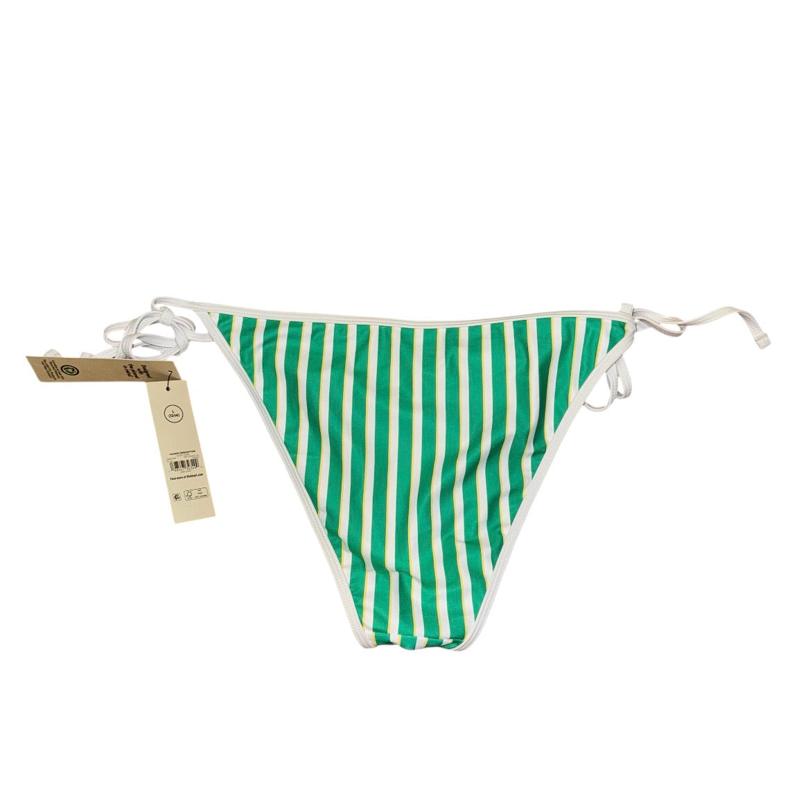 Sporty striped side tie bikini bottoms