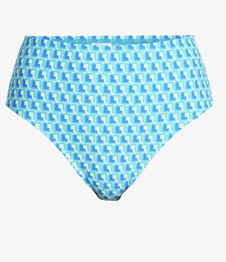 Geo print high waist bikini bottoms