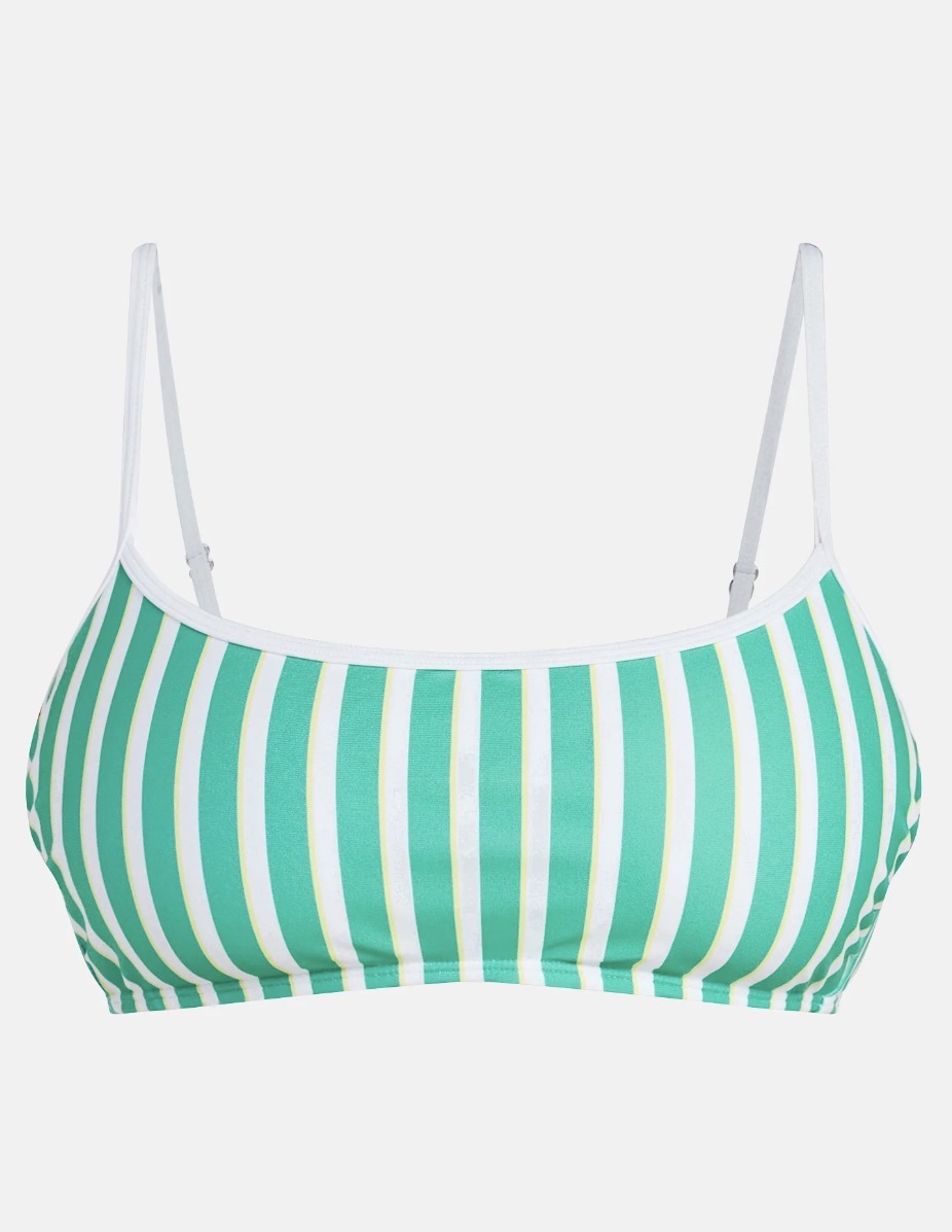 Sporty striped bralette bikini top
