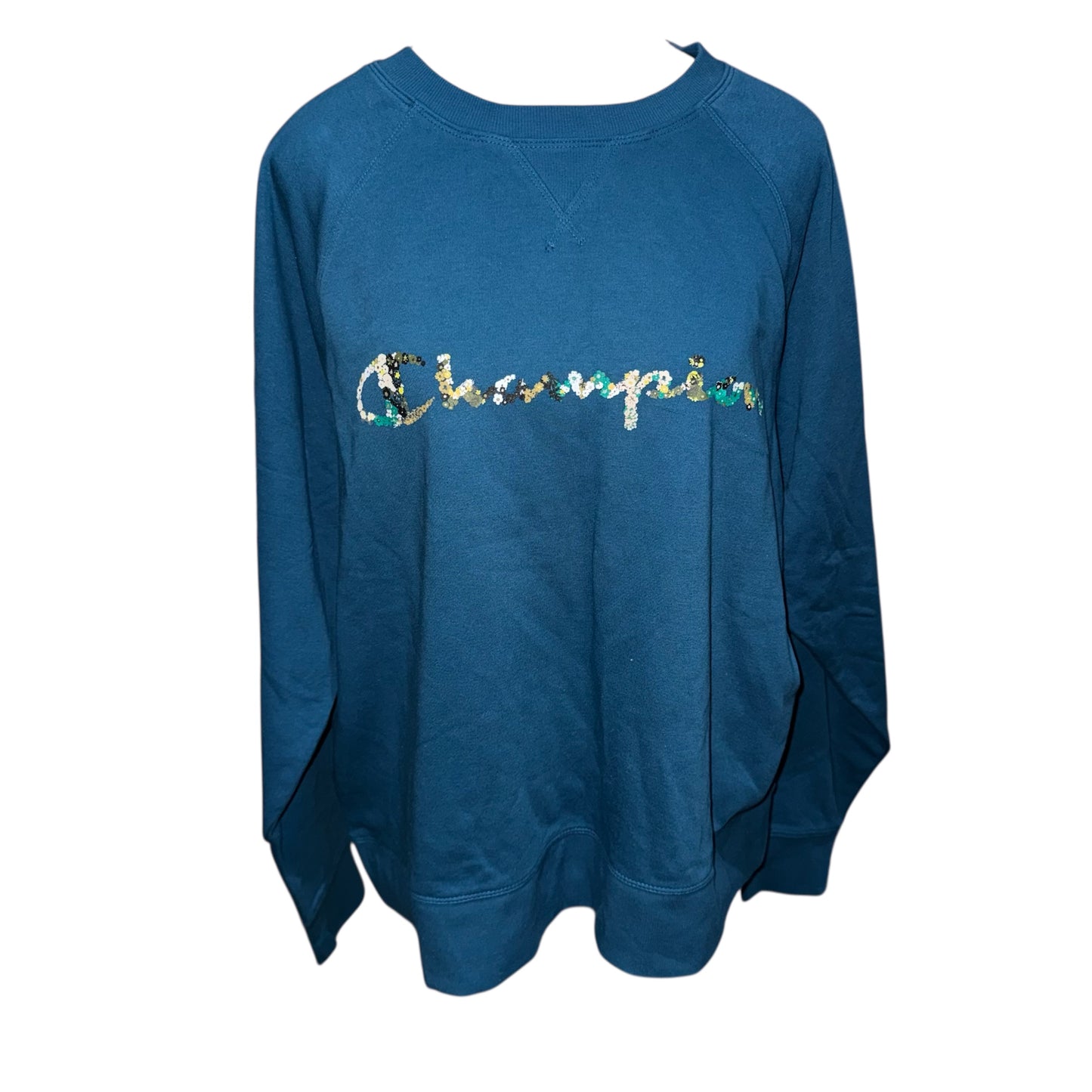 Floral logo French terry crew