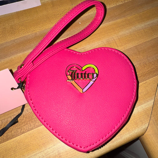 Pink heart wristlet