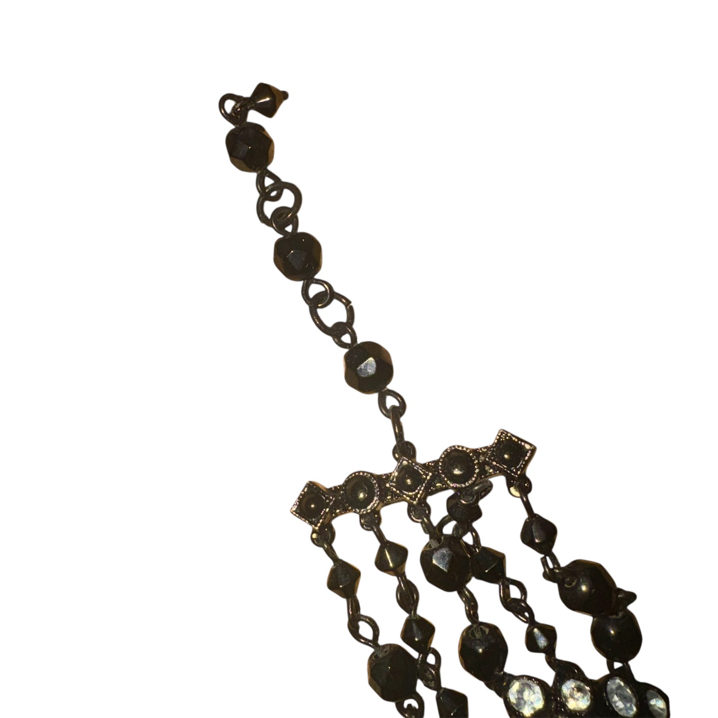 Vintage Avon black & crystal rhinestone bracelet