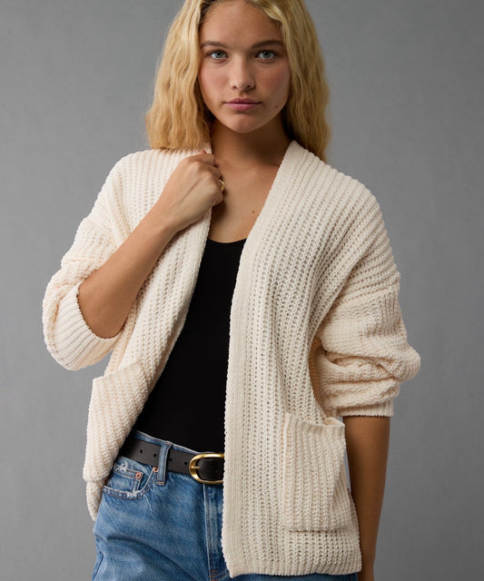 Soft open front cardigan