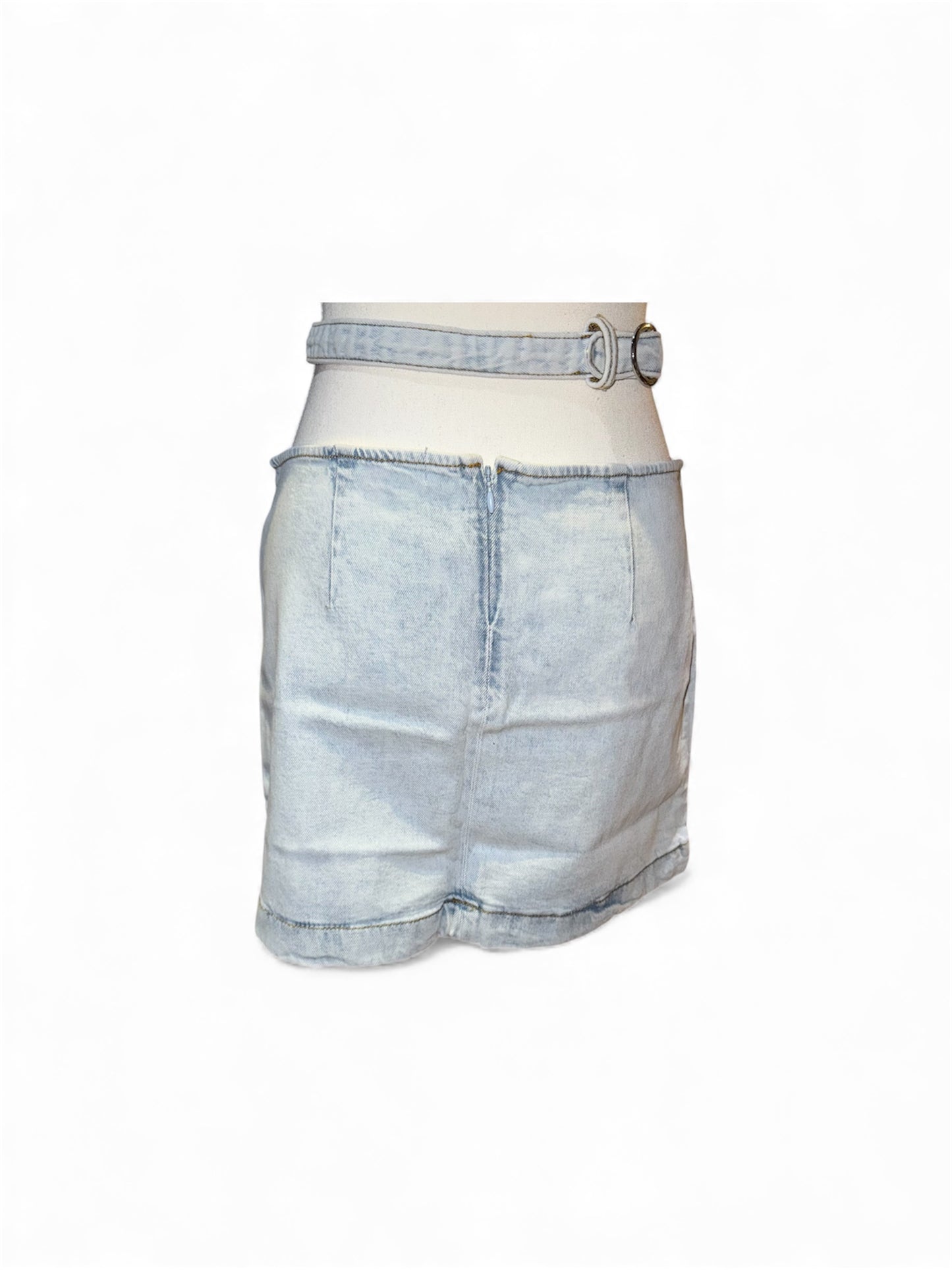 Cut out denim skirt