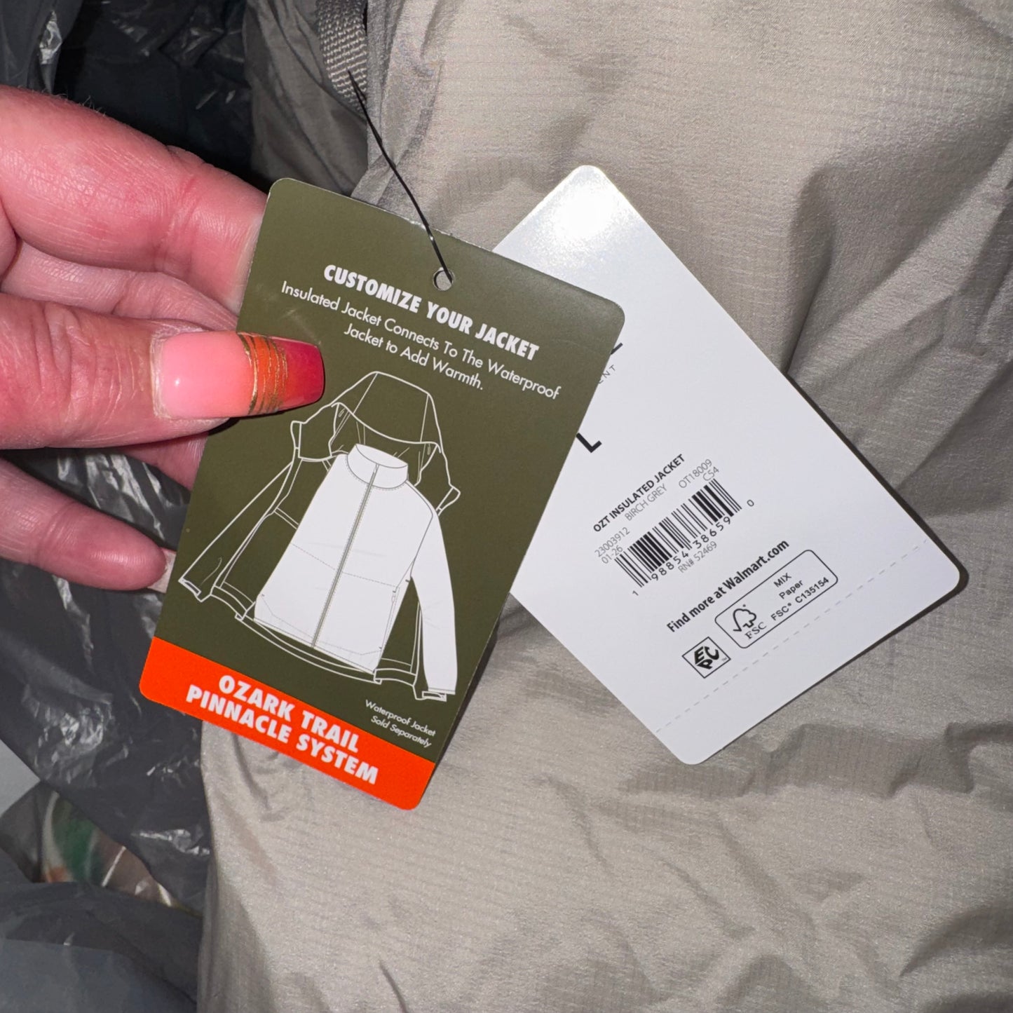 Light insulated nylon zip jacket