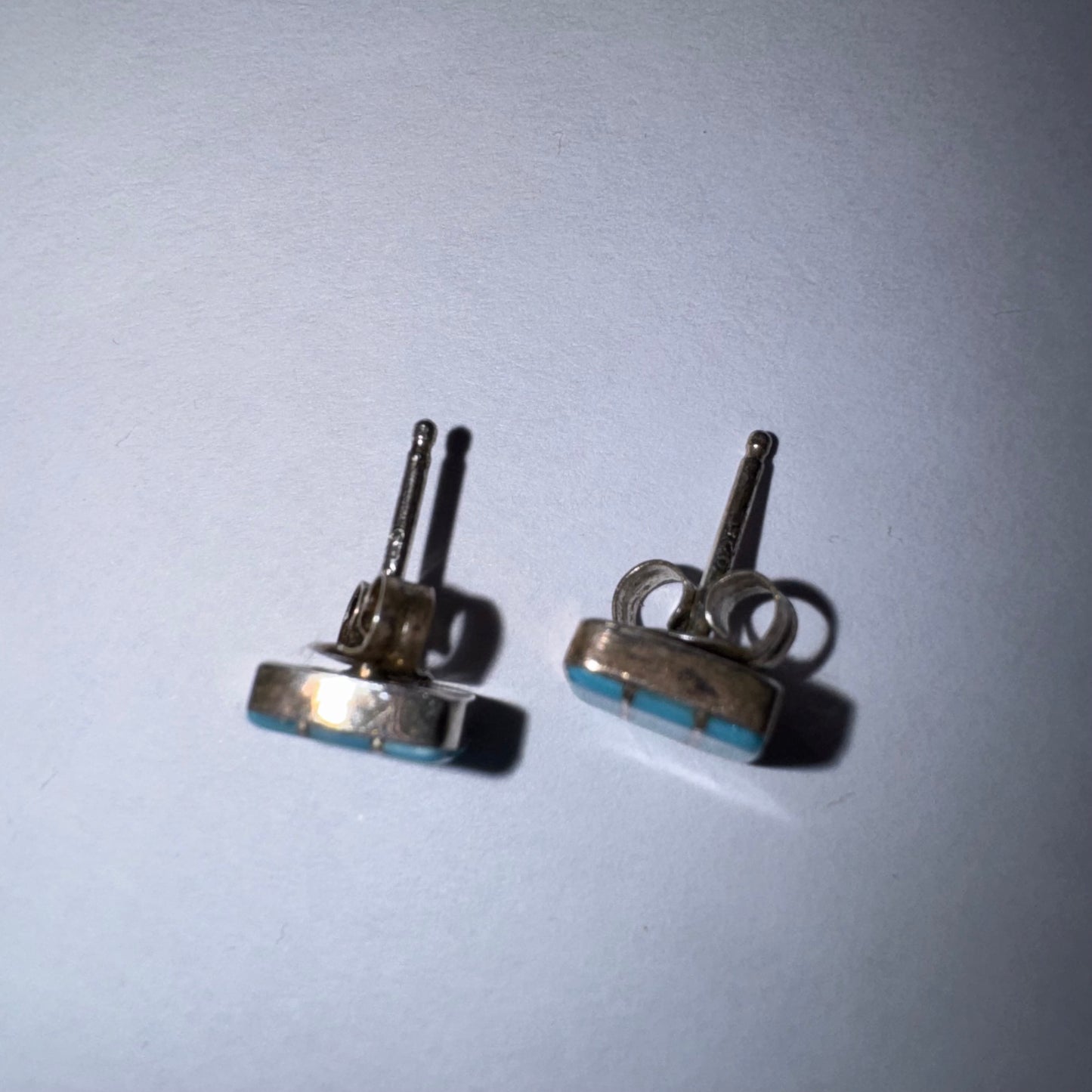 Vintage sterling silver block stud earrings