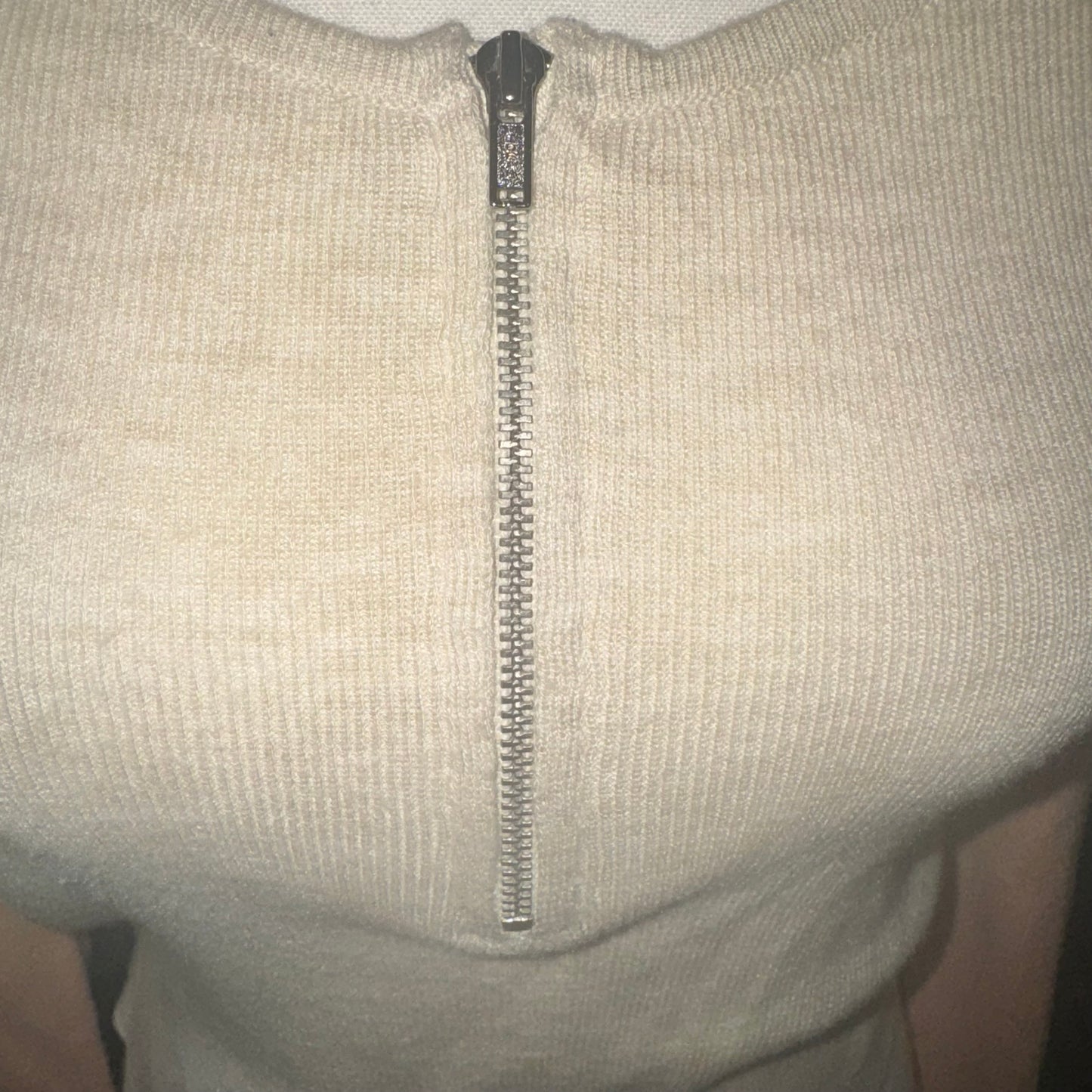 Aerie Cropped half zip color block sweater