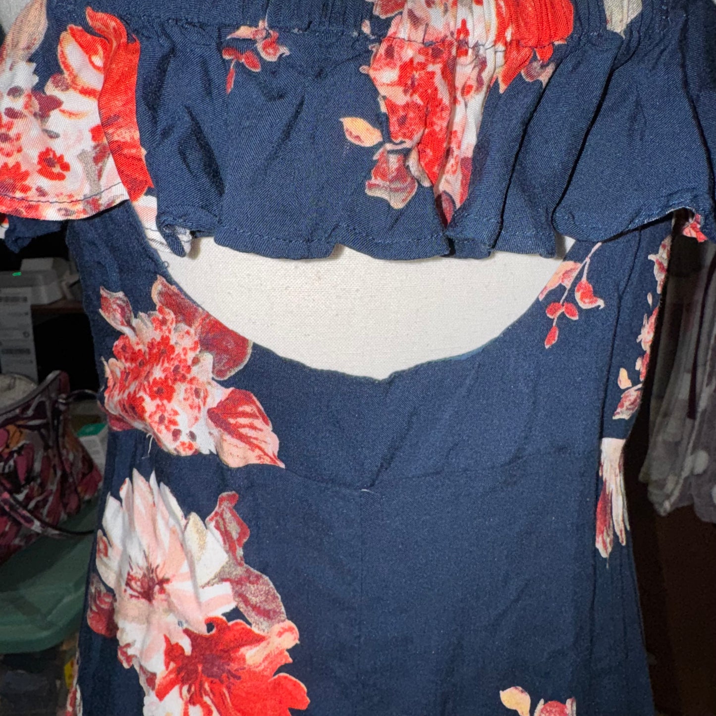 Button front floral boho maxi dress