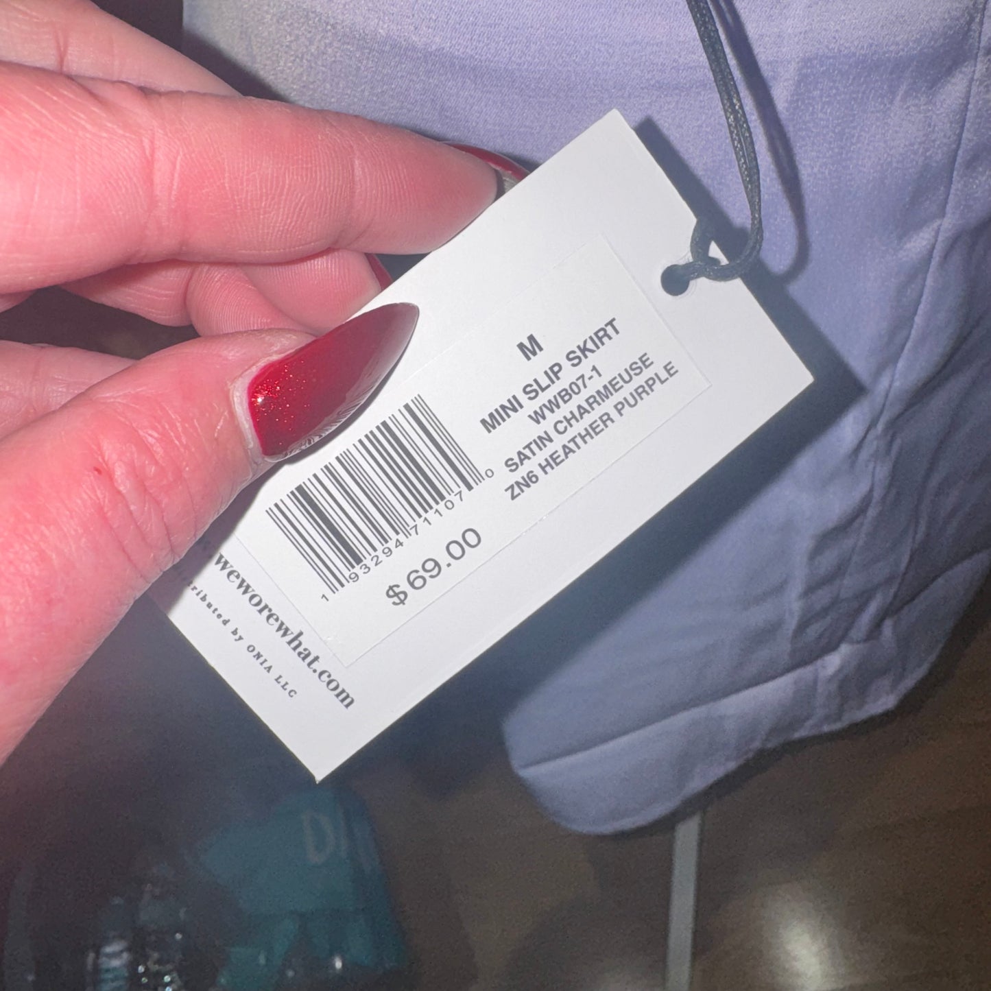 Mini slip skirt heather purple