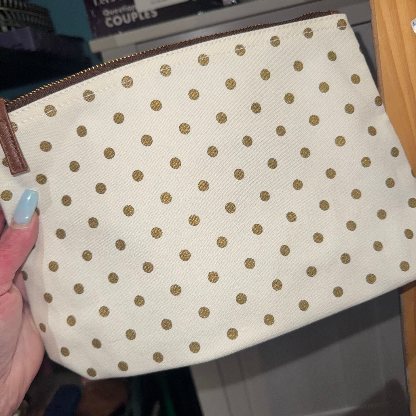 Polka dot large pouch
