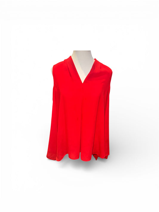V neck cold shoulder blouse