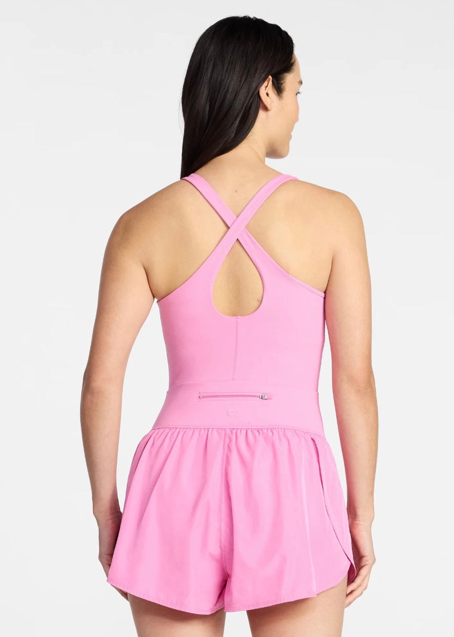 Crossback athletic buttersoft romper