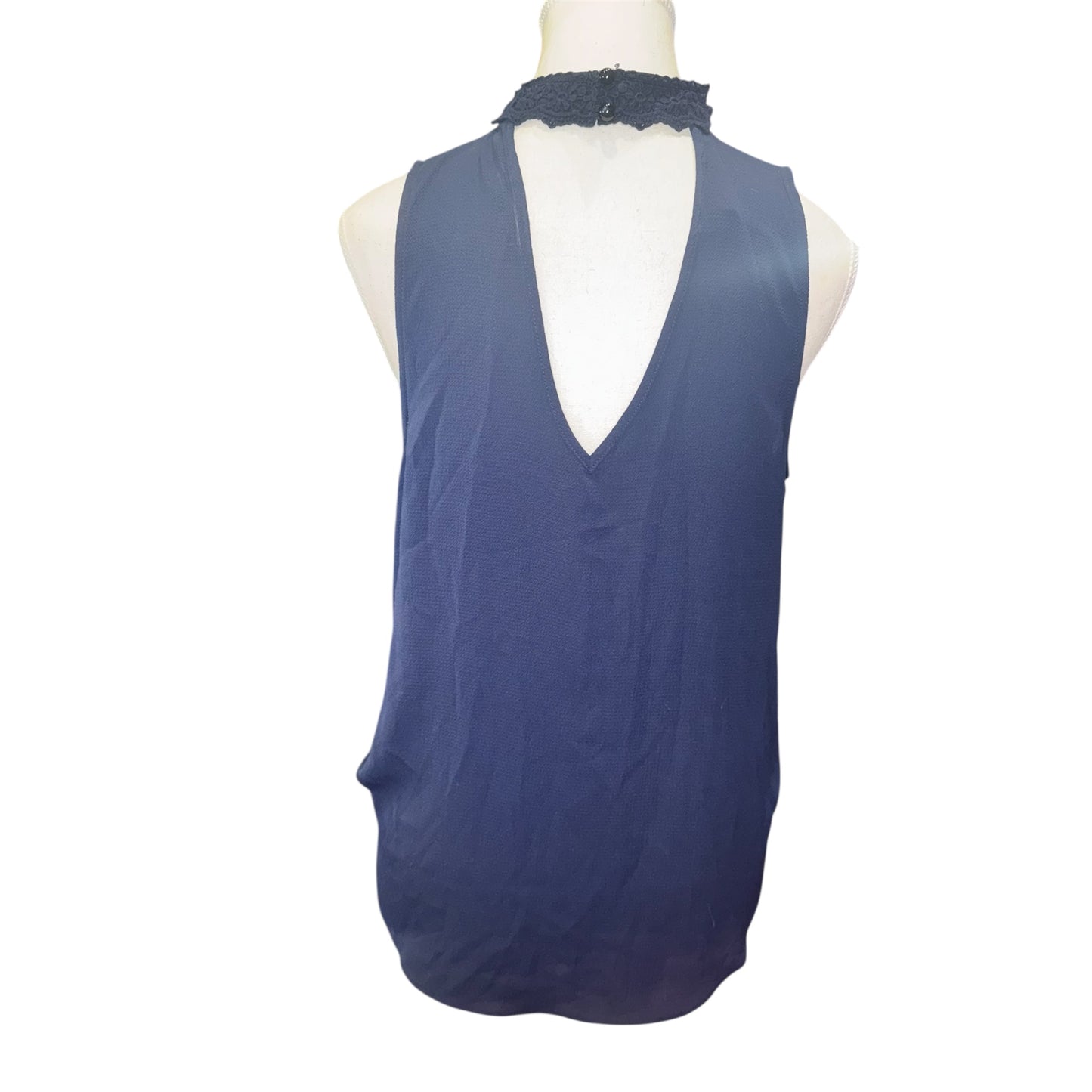 Surplice blouse with crochet choker
