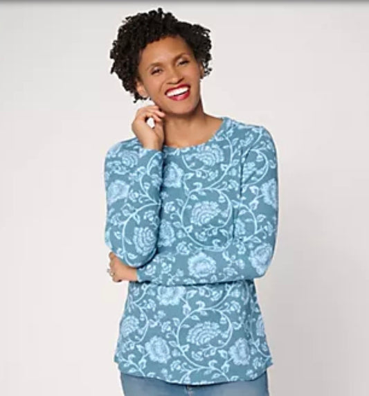 Floral waffle knit top - 2 colors