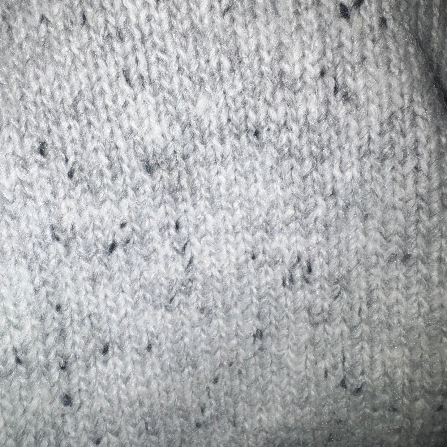Gray speckled ribbed crewneck sweater