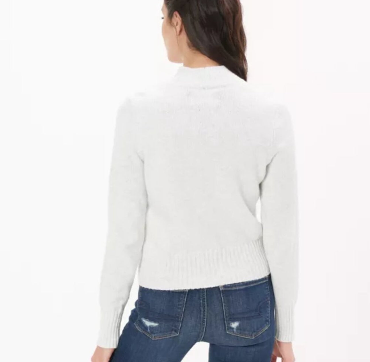 Smiley mock neck sweater