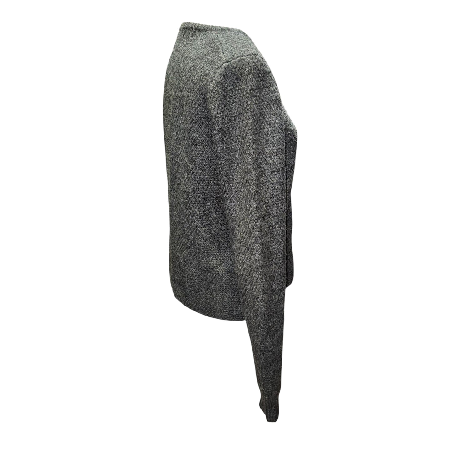 Gray knit acrylic cardigan