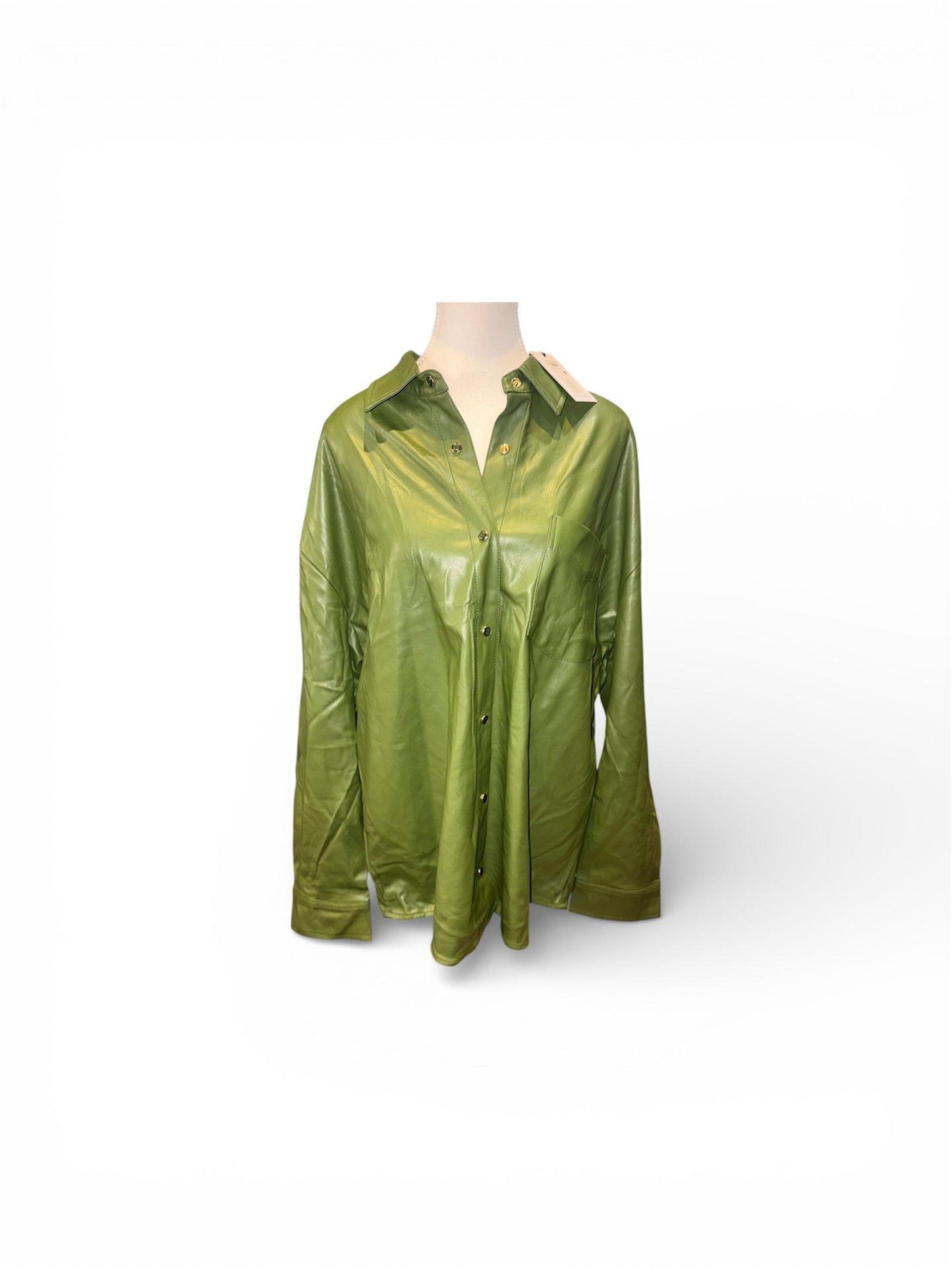 Vegan leather overshirt