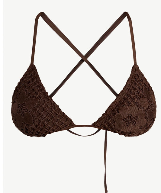 Crochet triangle bikini top