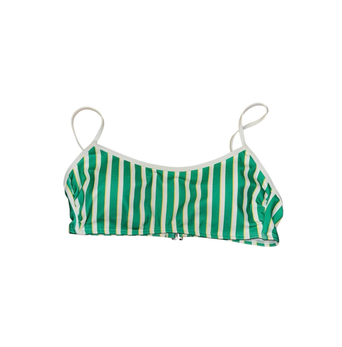 Sporty striped bralette bikini top