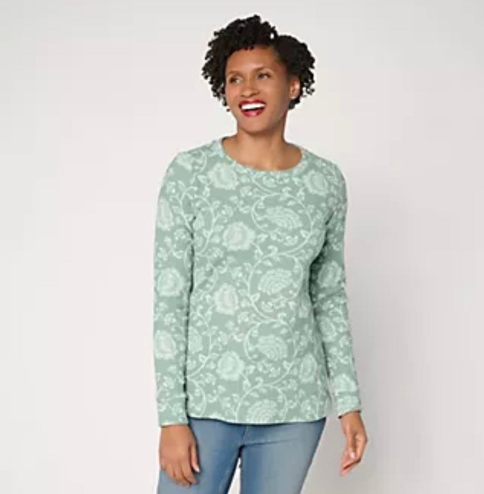 Floral waffle knit top - 2 colors