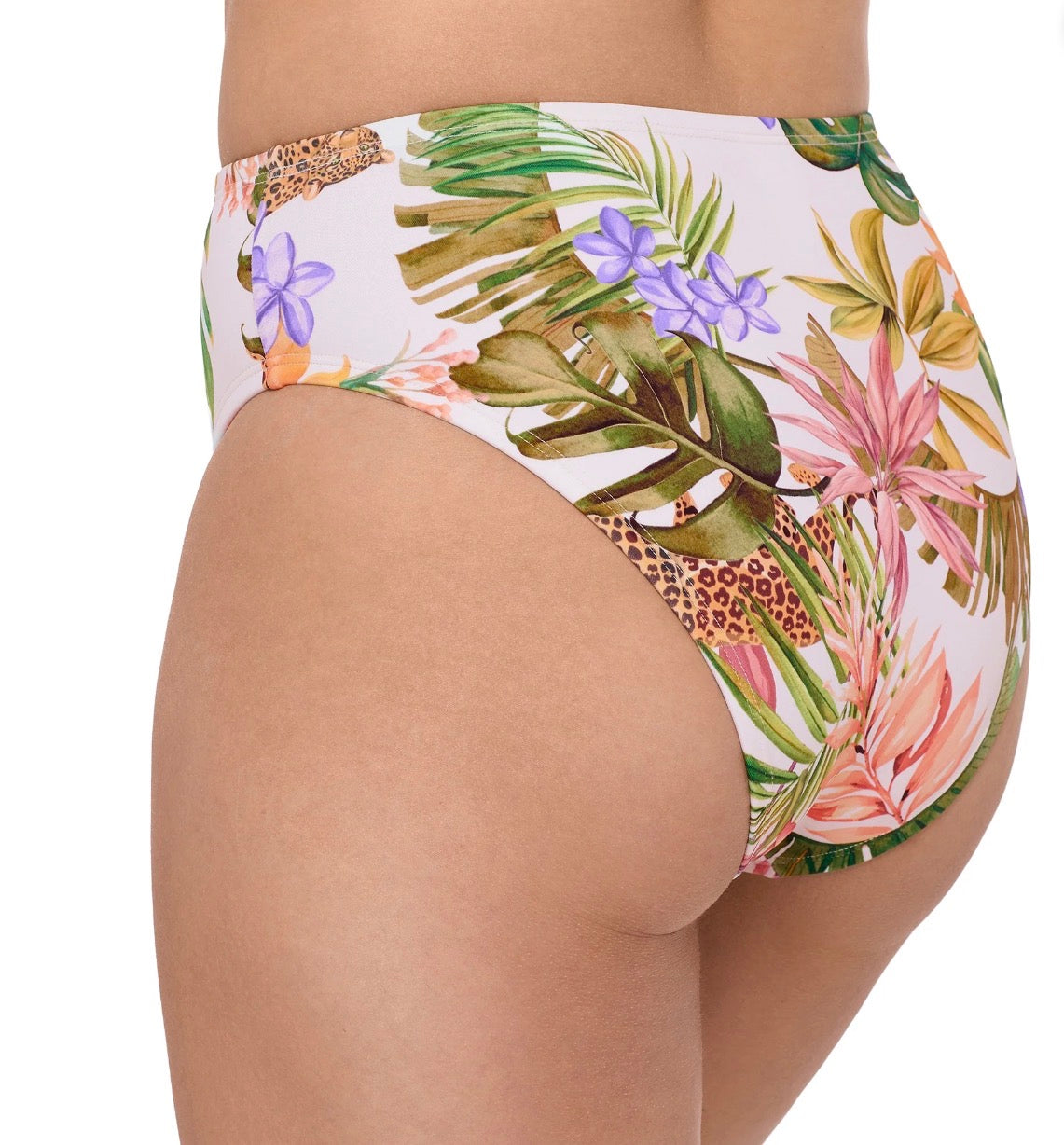 Exotic jungle cheeky high waist bikini bottoms