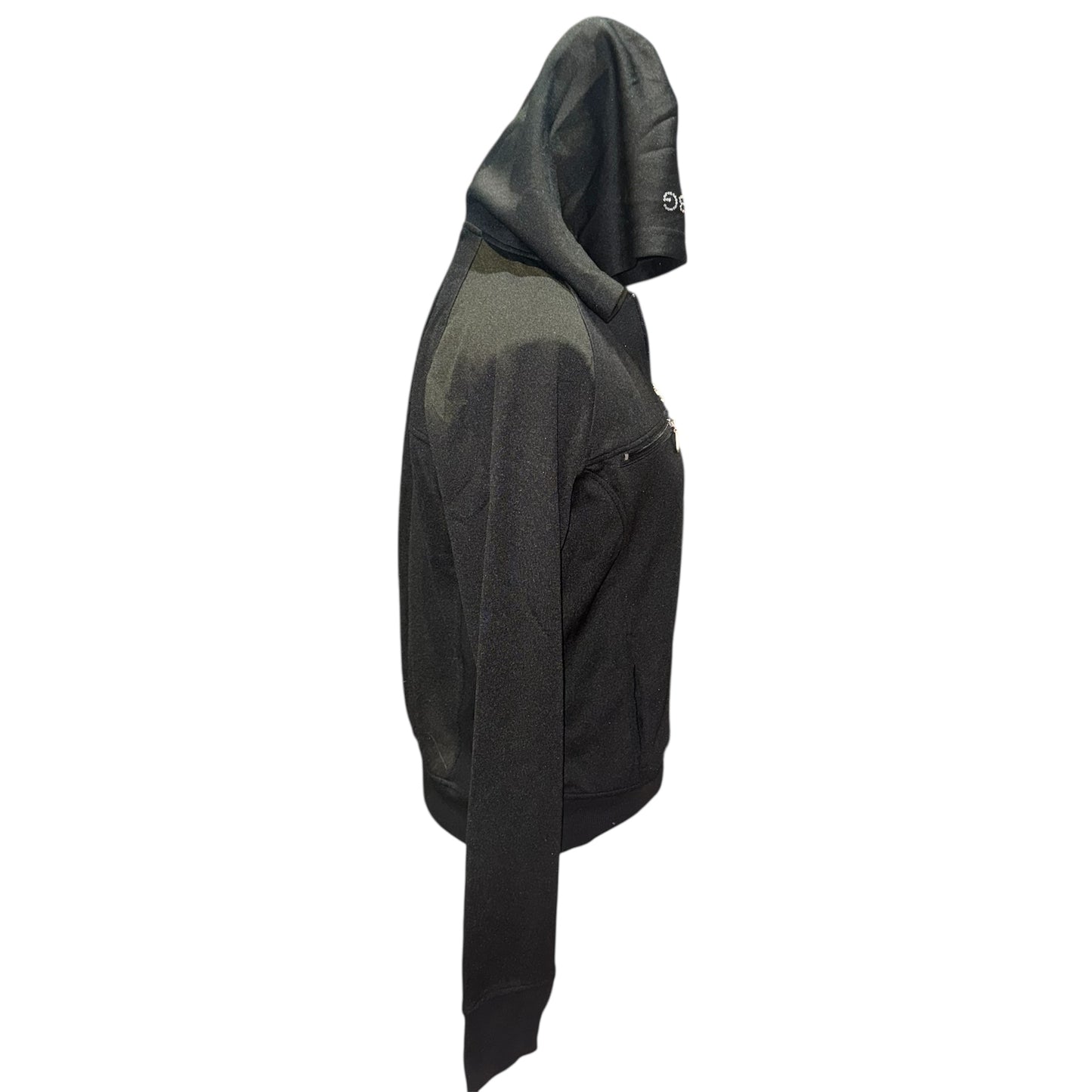 BCBG zip-up rhinestone logo hoodie