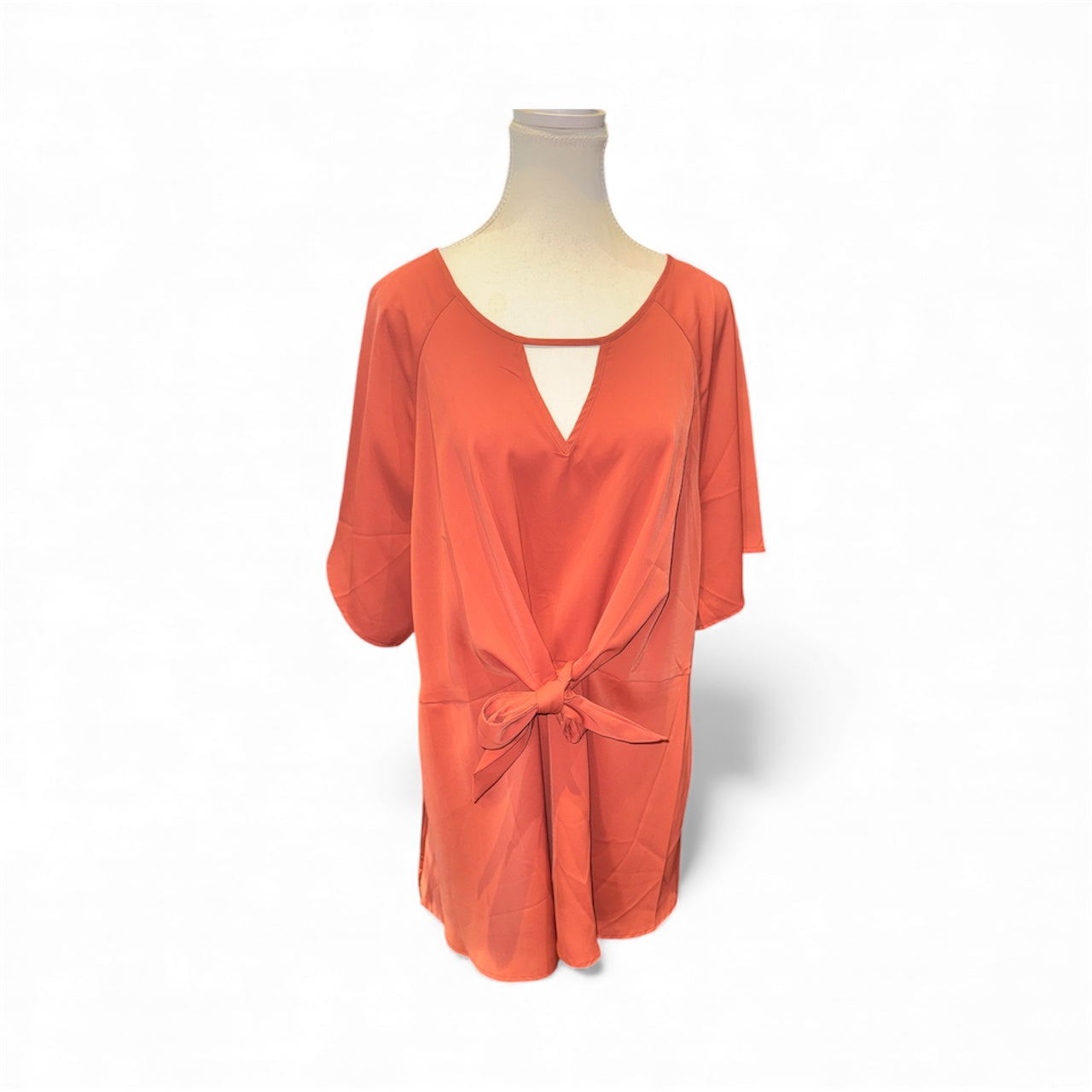Tie front kimono sleeve blouse