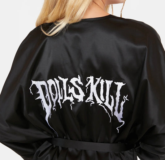 Logo satin robe