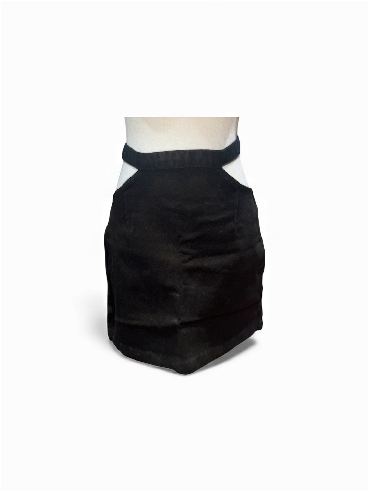 Black cut out skirt