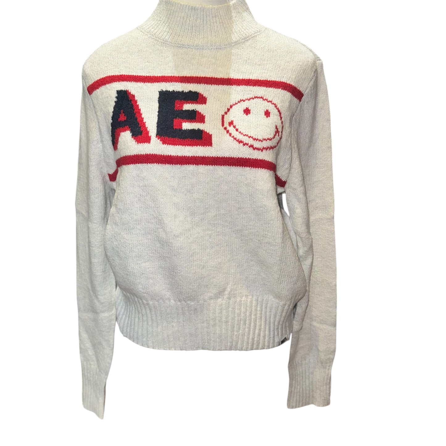 Smiley mock neck sweater