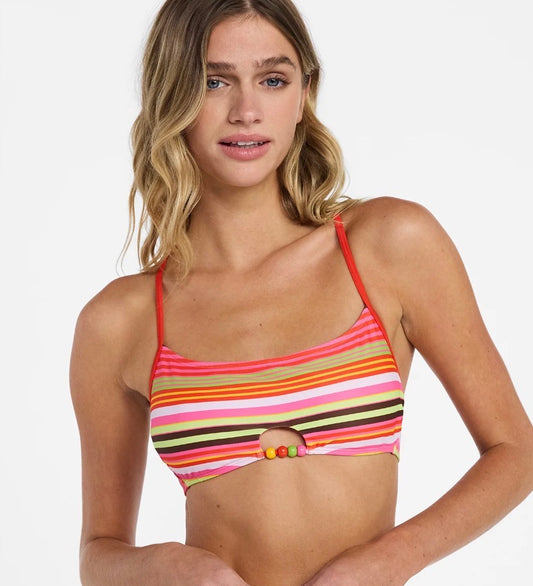 Striped bralette bikini top