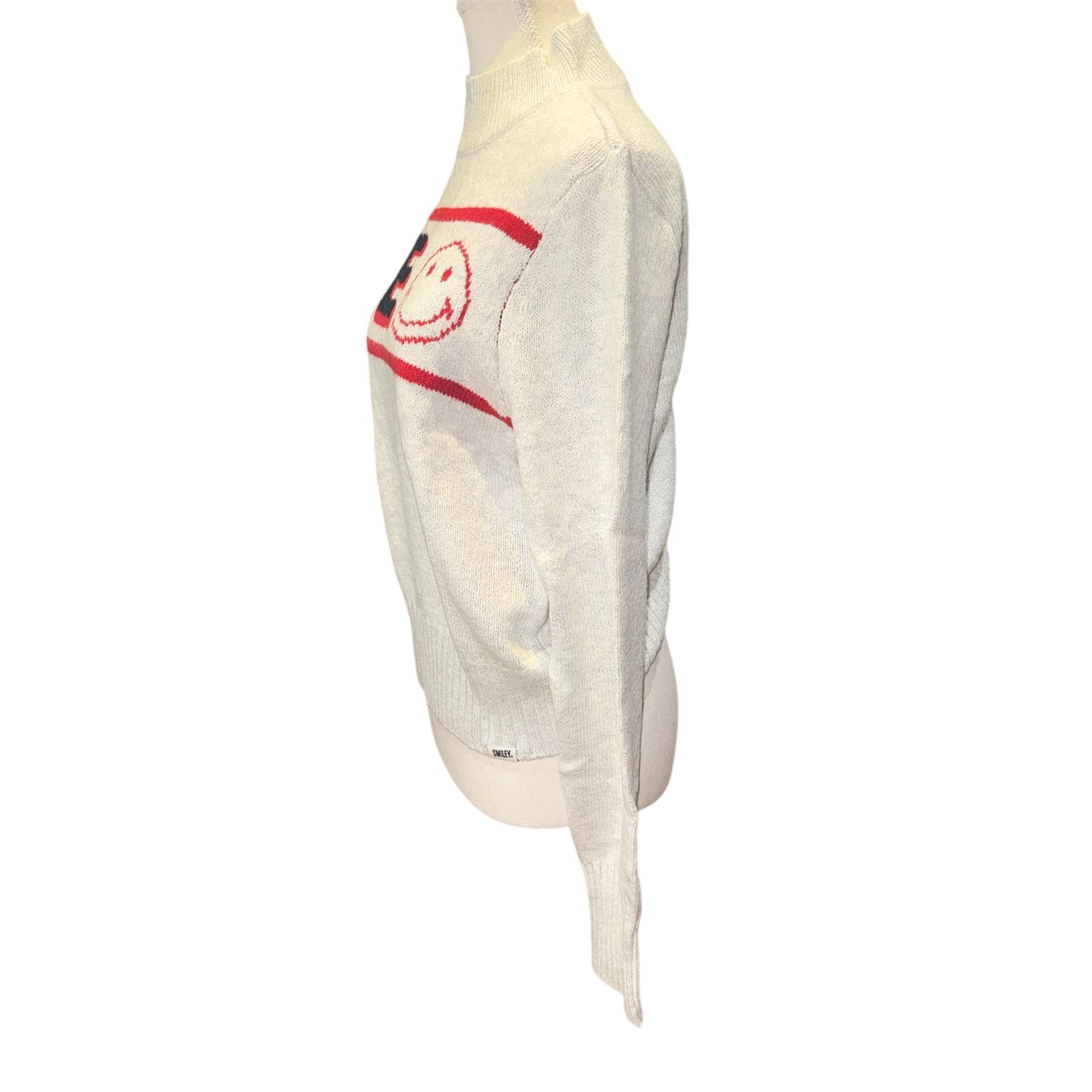 Smiley mock neck sweater