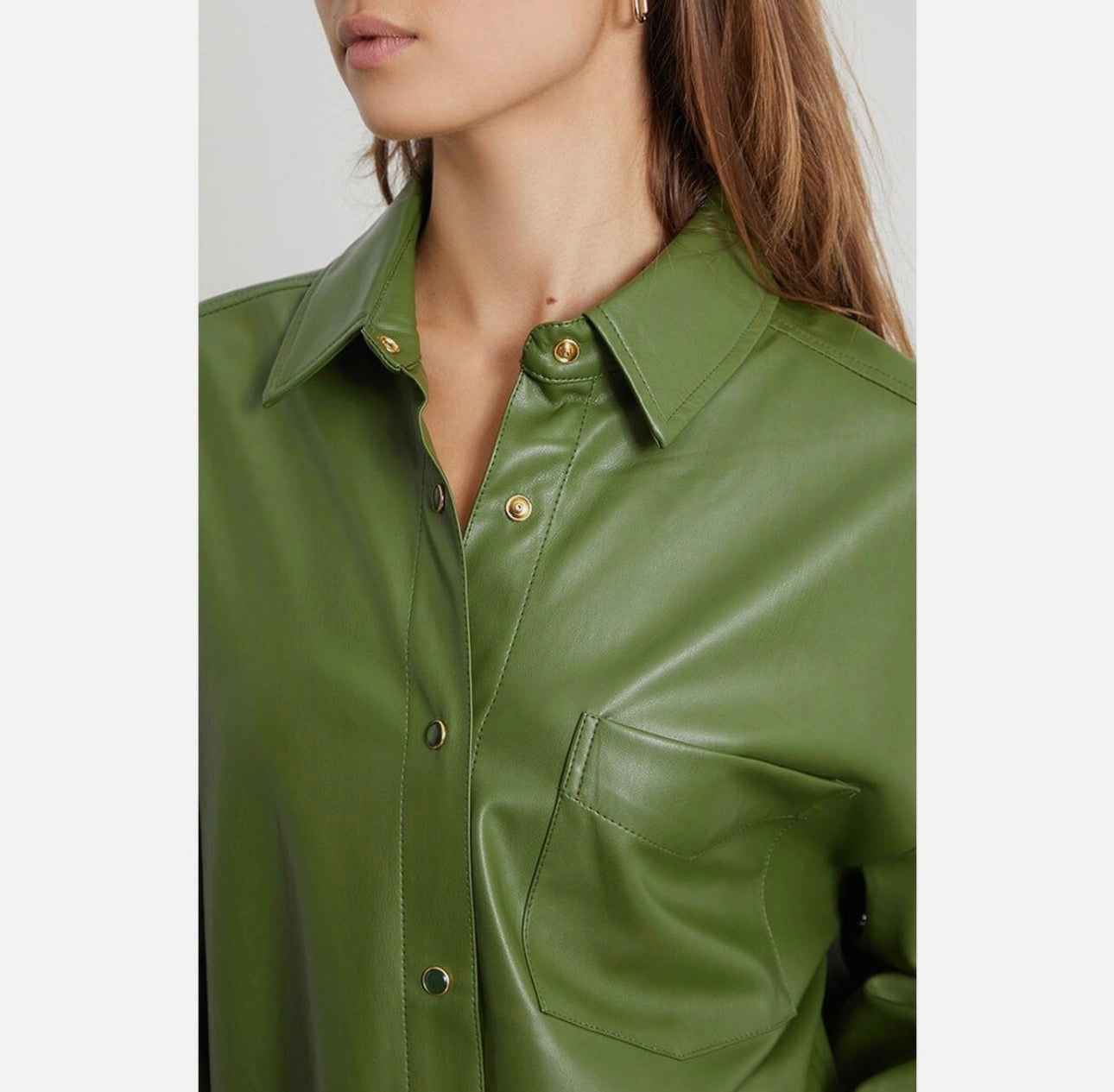Vegan leather overshirt