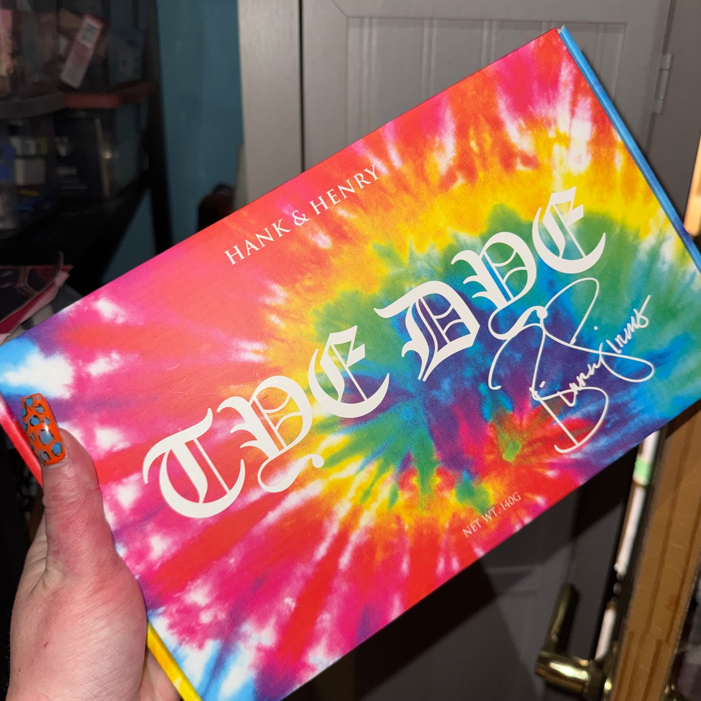 Tie dye hand mirror