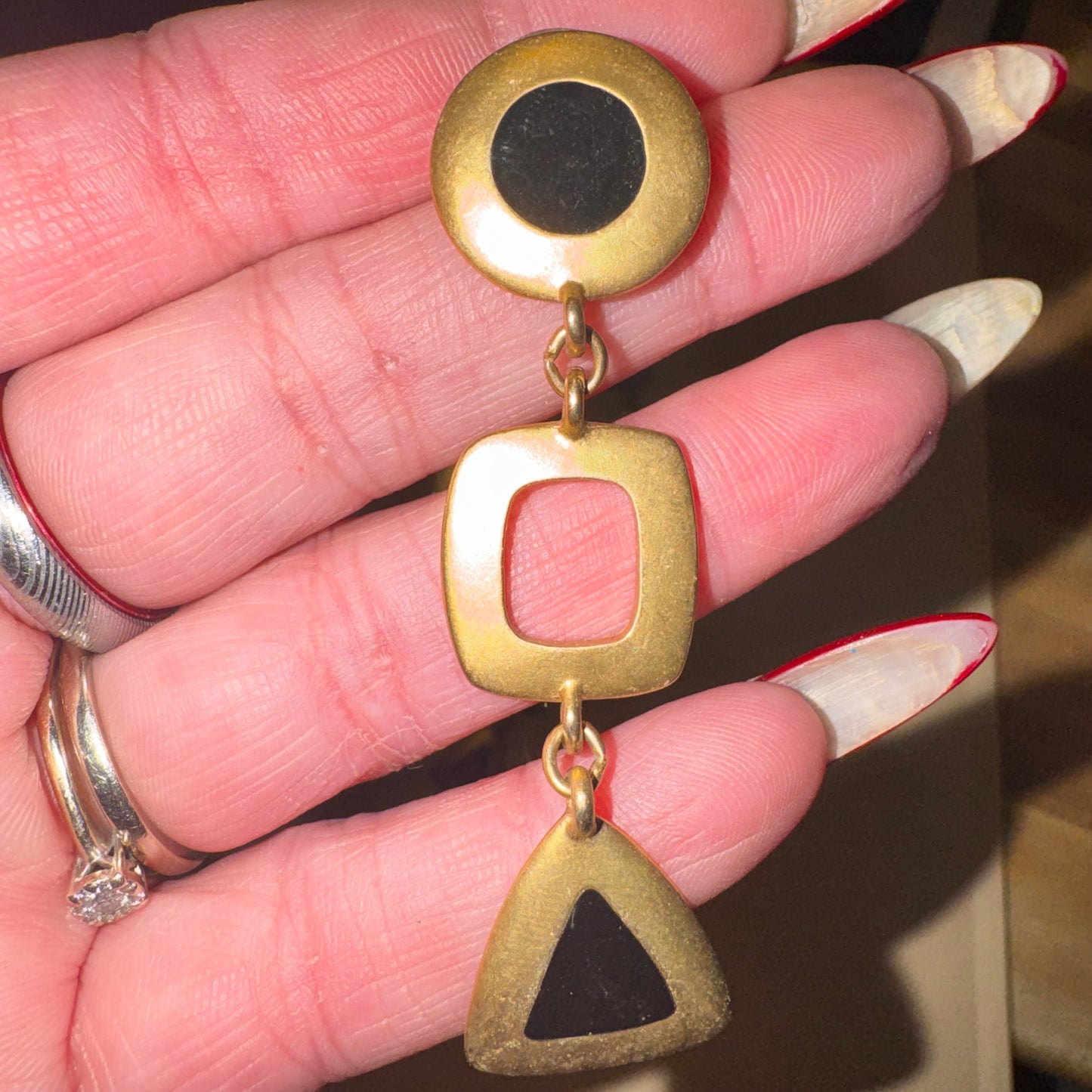 Vintage Avon geometric drop earrings