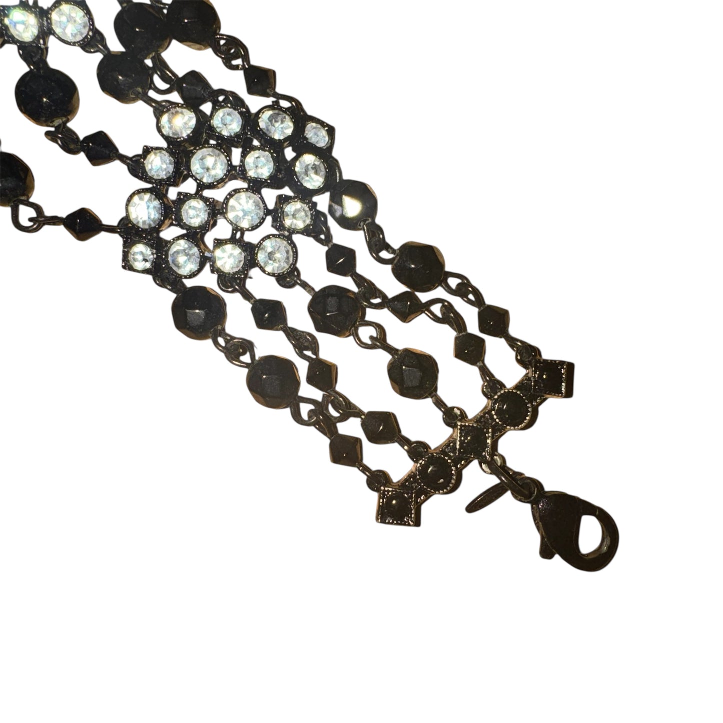 Vintage Avon black & crystal rhinestone bracelet