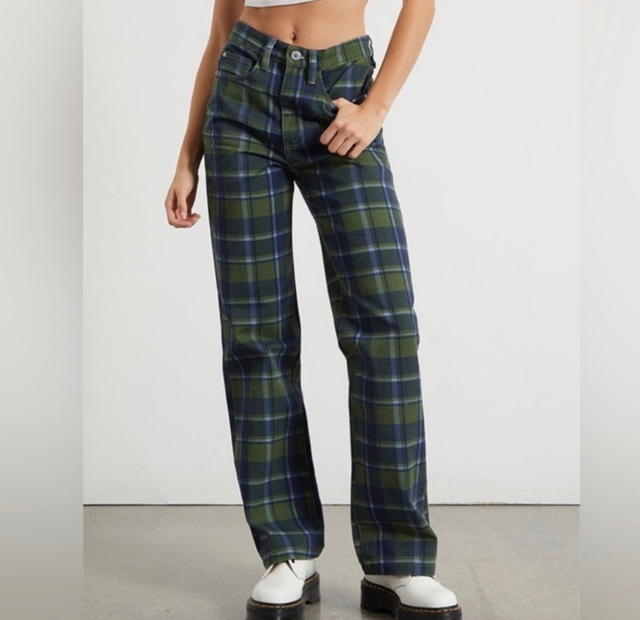 Dad jeans classic plaid