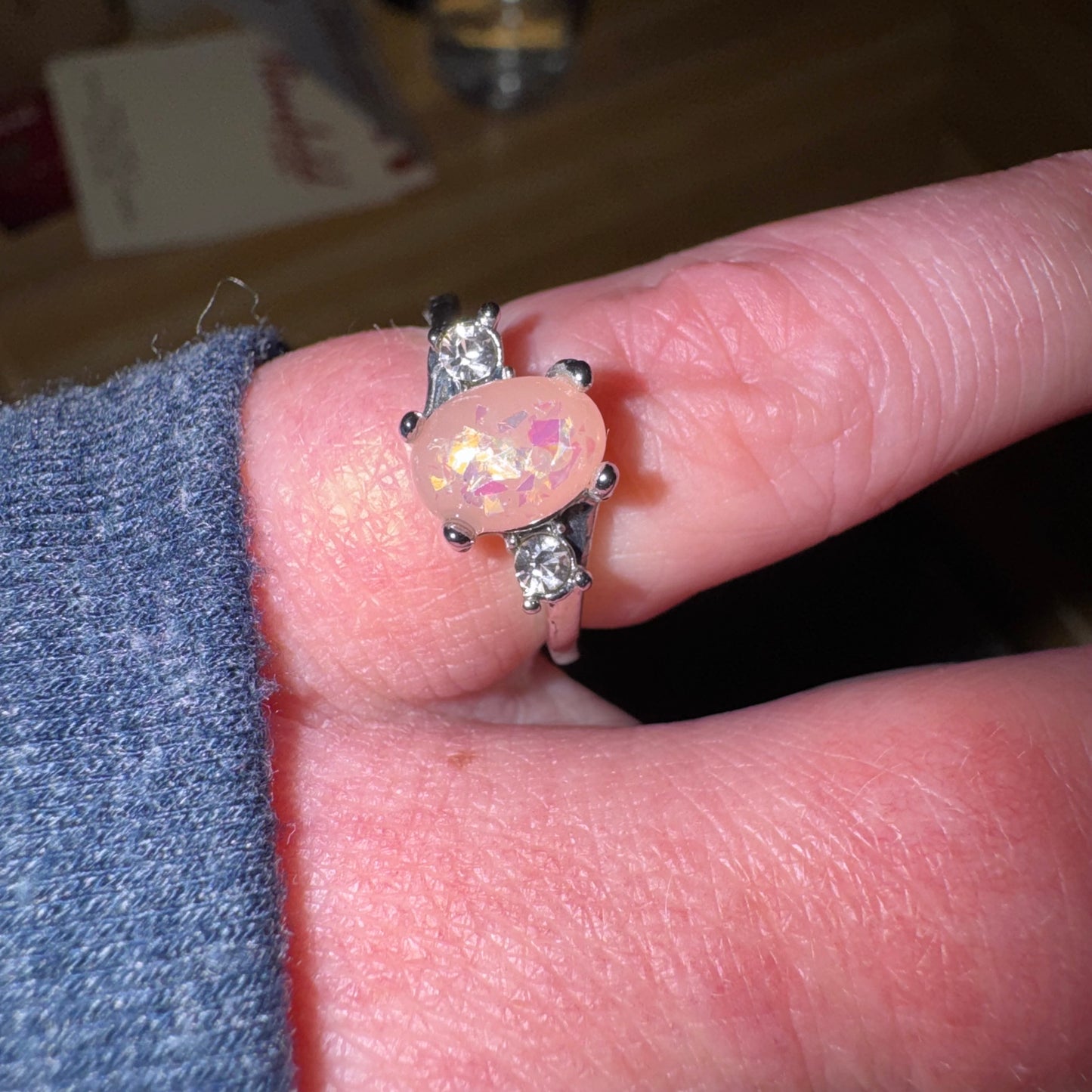 Iridescent statement ring