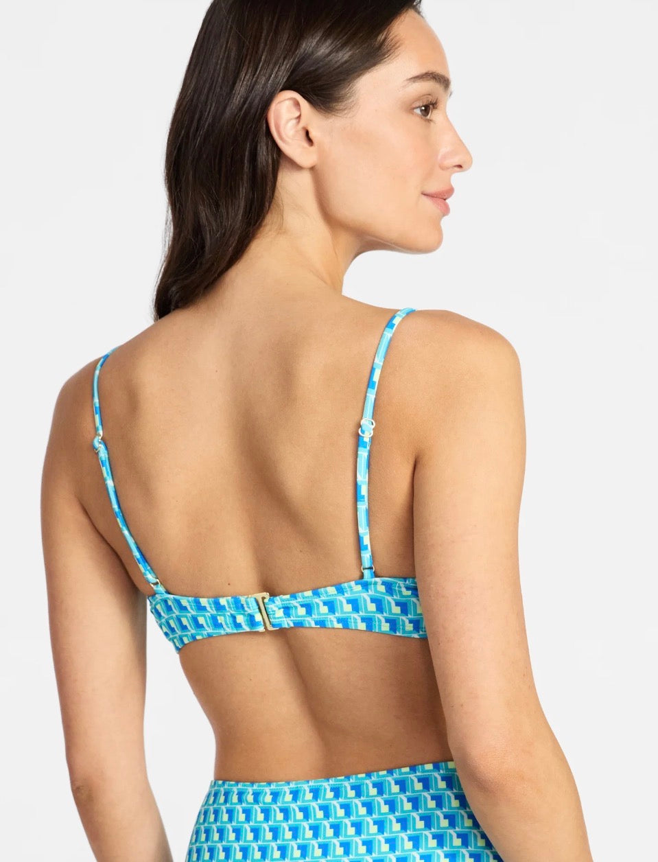 Geo print bralette bikini top