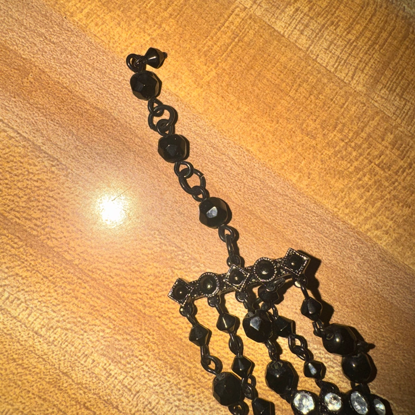 Vintage Avon black & crystal rhinestone bracelet